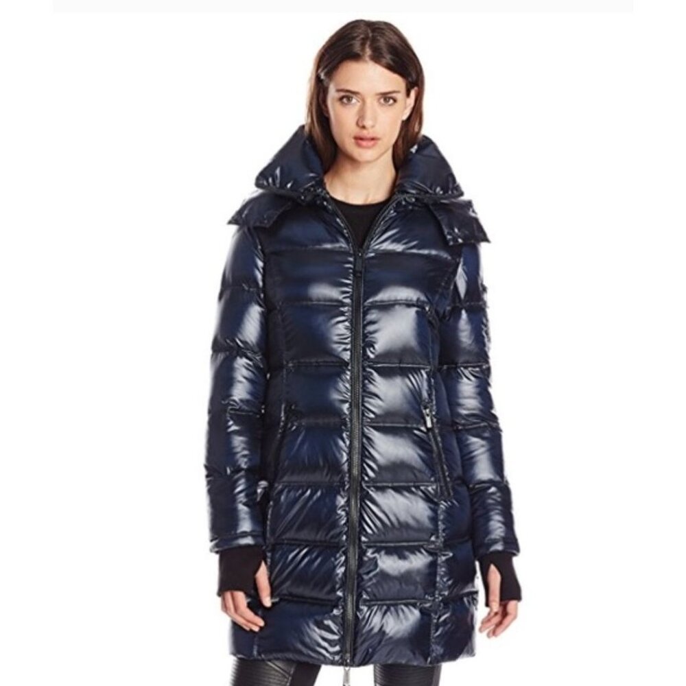 BCBG MAX AZRIA METALLIC SAPPHIRE DOWN COAT Size M,  NWT